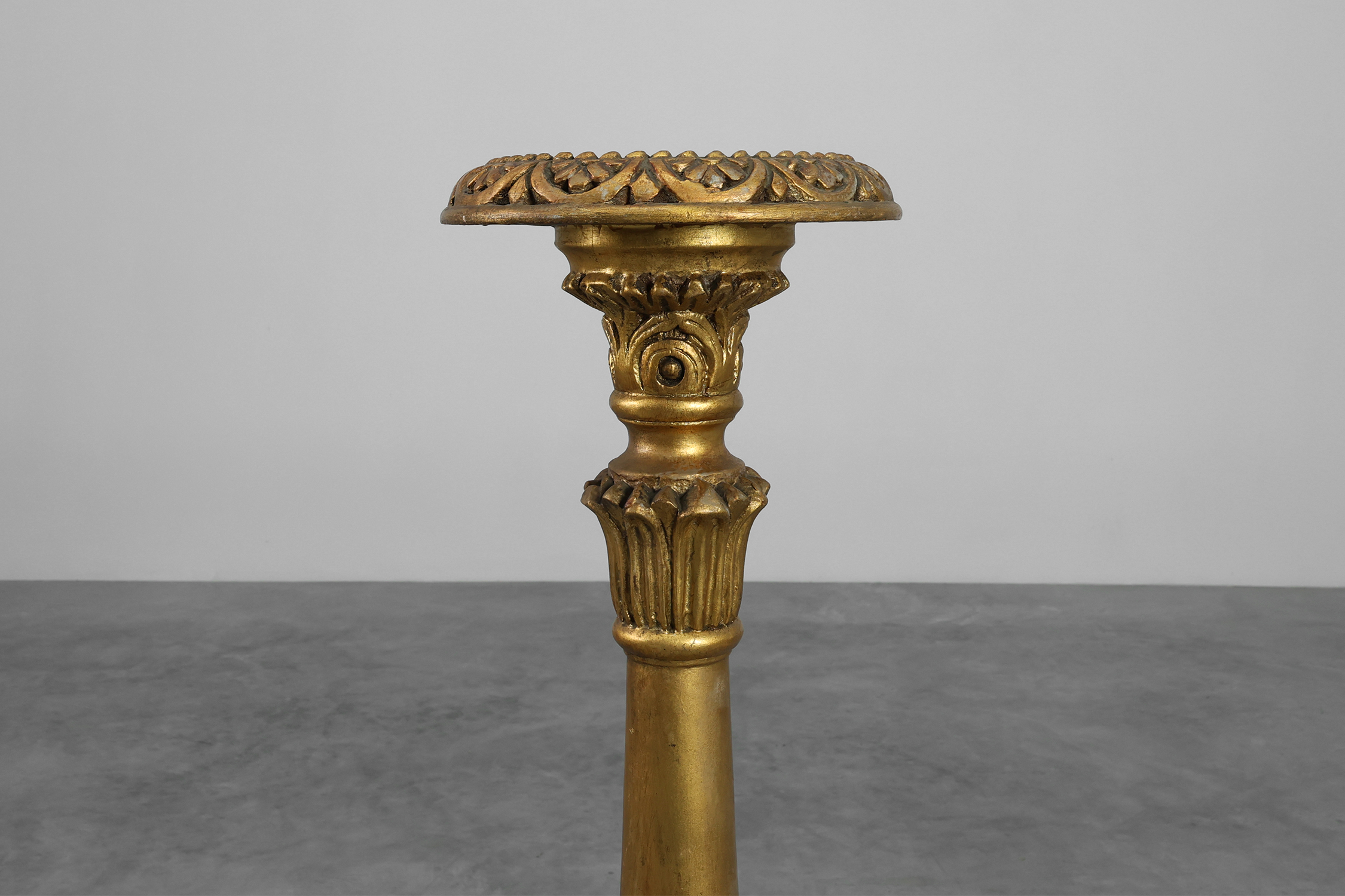 Pair of Gilt Wooden Pedestals with Plaster Decoration, France 19th Centurythumbnail